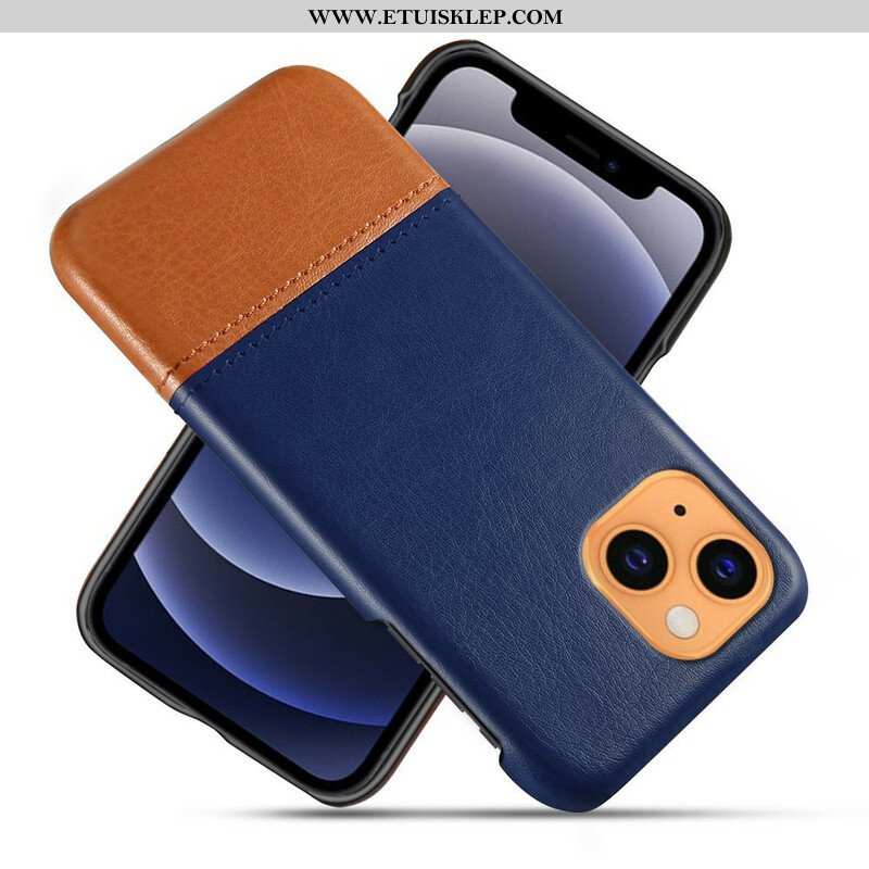 Etui do iPhone 13 Mini Dwukolorowy Efekt Skóry Ksq